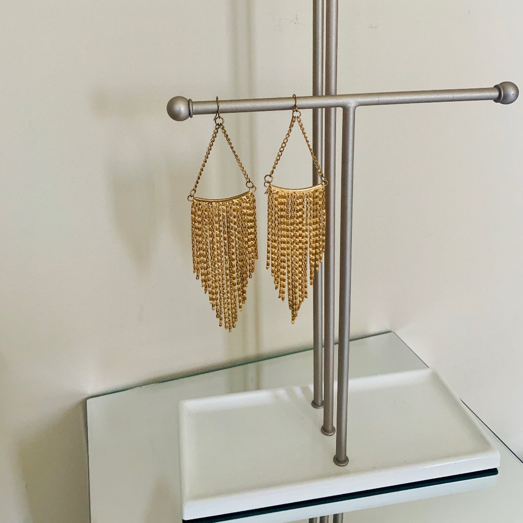 Gold Chain Statement Drop Earrings